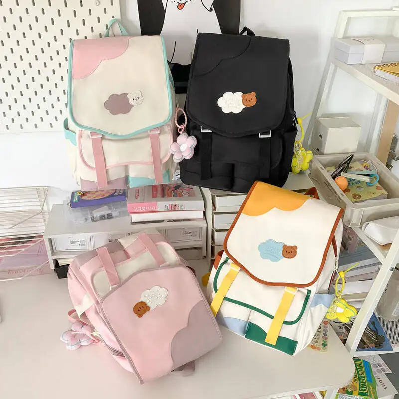 

Fashion Cute Flip Backpack Kawaii backpack Y2k Aesthetic Cute BackpackSecure Zip Interior Pins and Accessories Travel Mochilas
