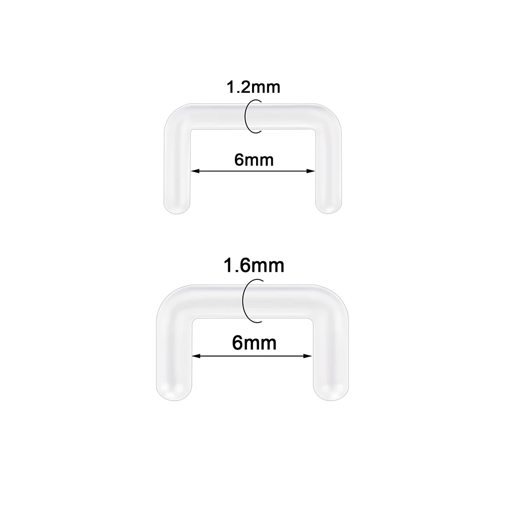 14/16G Septum Piercings Hider Acrylic Nose Studs Ring 5-15PCS Flexible U-Shaped Body Hole Care Invisible Piercings Holder