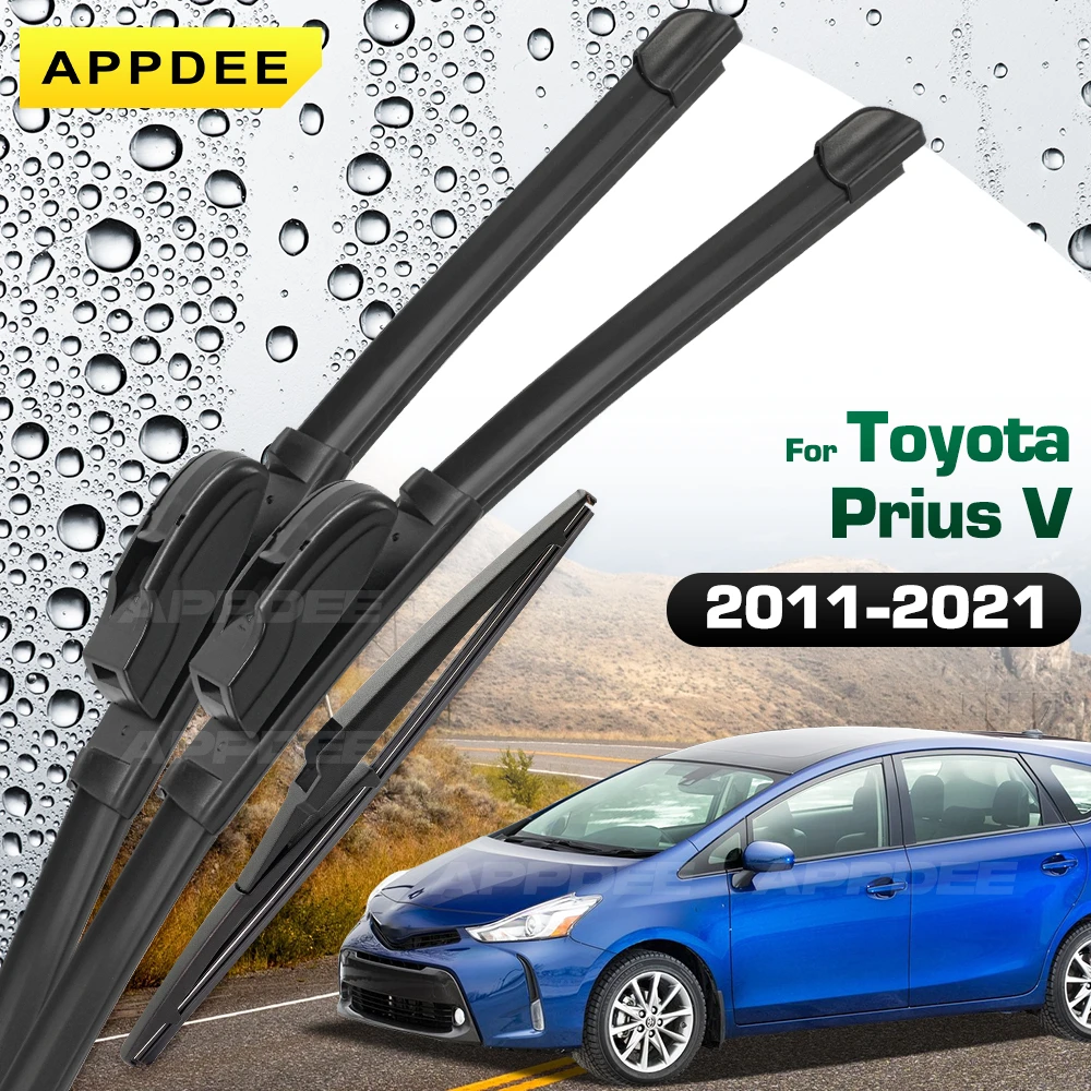 

For Toyota Prius V 2011-2021 Silicone & Rubber Wiper Front & Rear Wiper Blades Windshield Windscreen Window Brushes