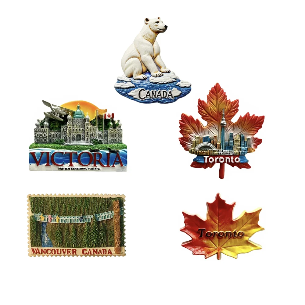 Imanes para Refrigerador de Canadá, América del Norte, Vancouver, Toronto, Recuerdo Turístico, Colección de Adhesivos Magnéticos para Refrigerador, Regalo Artesanal