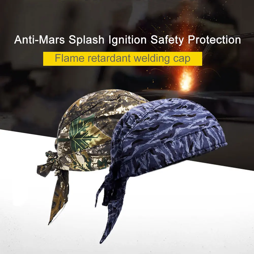 Summer Anti-scalding Hat Work Cap Protective Welding Hat Flame Retardant Fire Resistant Head Bandana Type Labor Insurance Welder