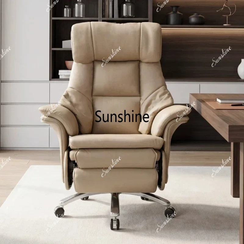 Leather Boss Chair with Massage Ventilation Heating Reclining Executive Office Computer Chair for Long Time Sitting Noon Break