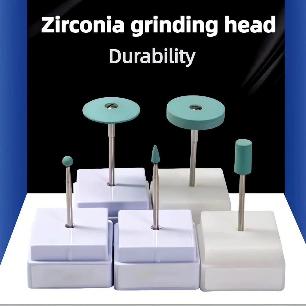 Pulido de cerámica dental con diamante, piedra verde para laboratorio dental para pulir circonia o cerámica, fresas de diamante para pulido de piezas de cirugía reumática.
