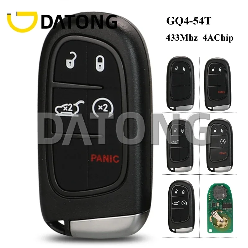 

CHANKey KeylessGo 433Mhz Hitag-AES 4A Chip 2/3/4/5 BTN Remote Smart Key For Jeep Cherokee Durango Chrysler GQ4-54T