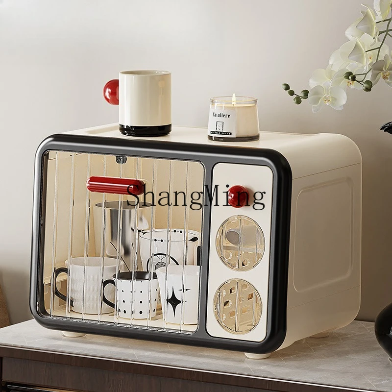 FG good-looking  Multifunctional Folding Cup Holder Small Tea Set Drain Desktop Shelf Tableware Children's Storage Box