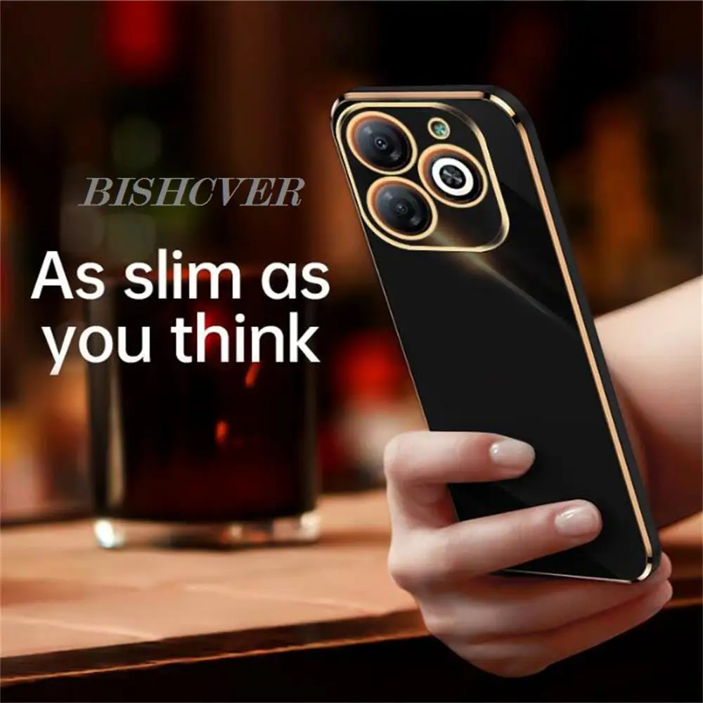 Luxury Square Plating Phone Case For Infinix Hot 40i 6.56\