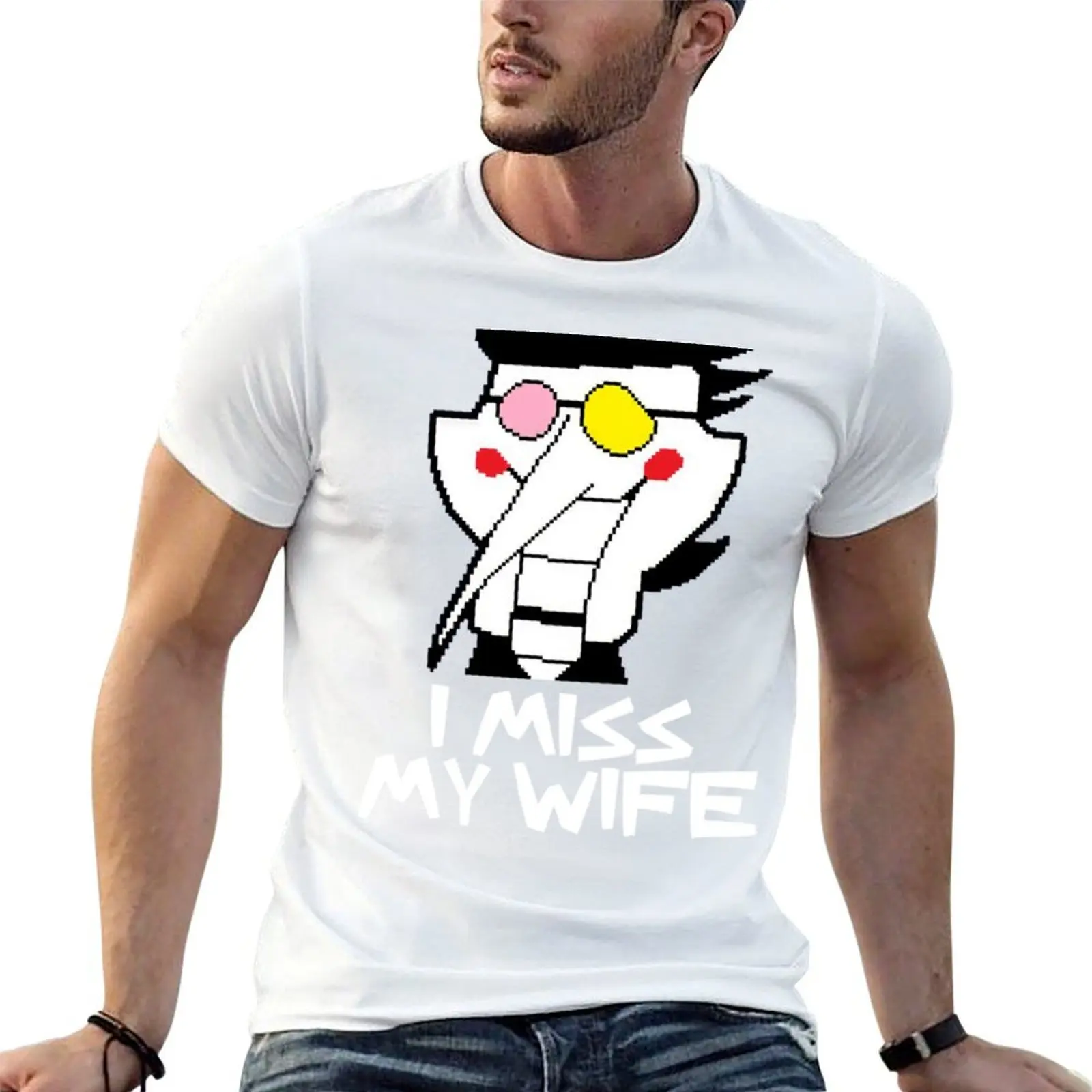 Spamton memeI miss my wife T-Shirt t shirts cotton 100% t shirt man casual g man t shirts for men T-shirt