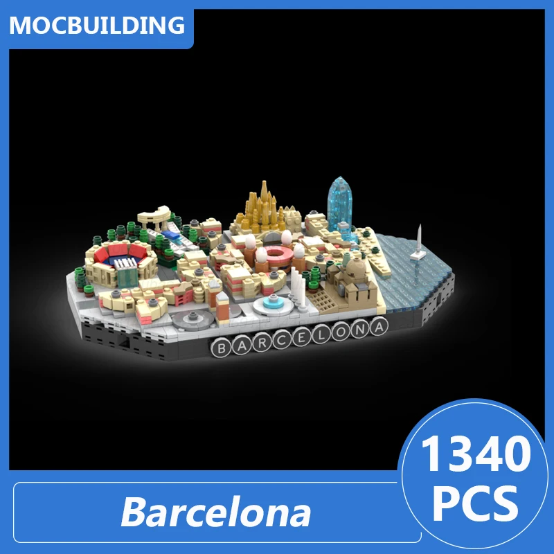

The Most Iconic Landmarks of Barcelona Architecture Moc Building Blocks Diy Assemble Bricks Display Collect Toys Gifts 1340PCS