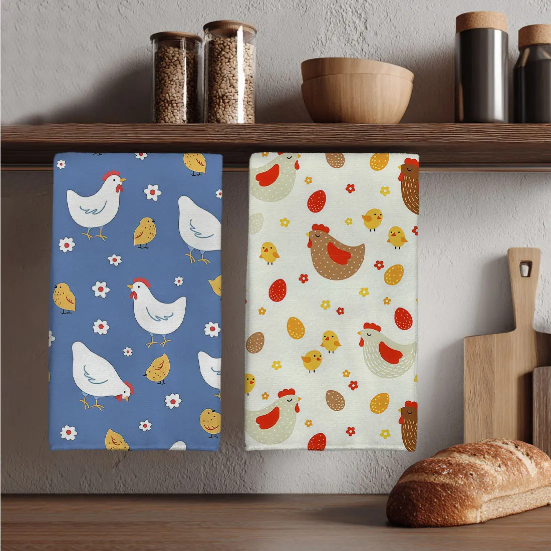 2PCS kitchen towels cartoon cute chicks,simple style 40*60cm ultra-fine fiber kitchen towels,hand towels,kitchen home decoration