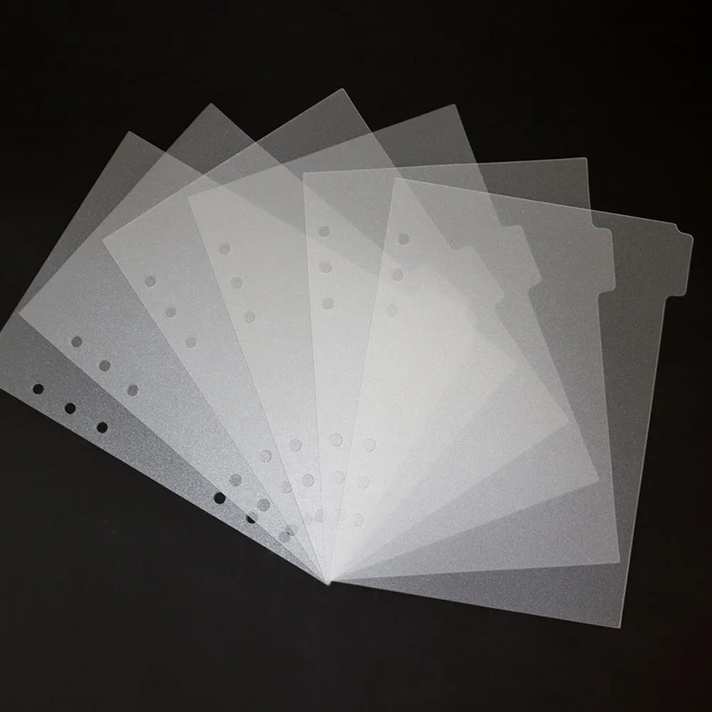 A5 Clear PP Divider Pages Monthly Sticker Kit Binder Index Tabs 6 Ring Notebook Refill School Office Journal Planner Organizer
