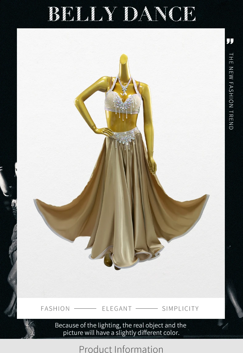 Damen Abendkleid für Bauchtanz, Tanzkostüm, Zigeuner-Auftrittskleidung, Mädchen-Übungskleidung, Orientalisches Karneval-Bühnenoutfit – Detail 2
