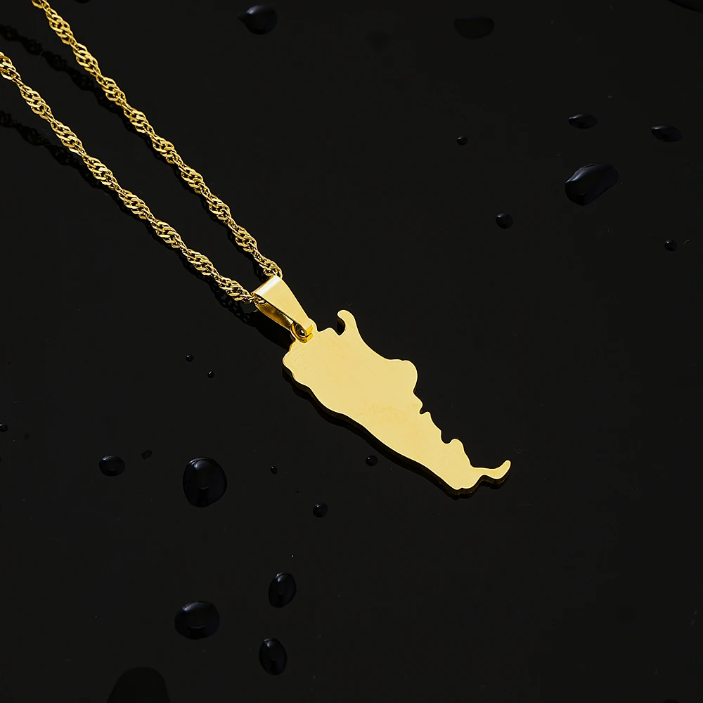 Mode Argentinien Karte Stadt Anhänger Halskette Edelstahl Männer Frauen Gold Farbe Ethnische Karten Schmuck Geschenk – Detail 8