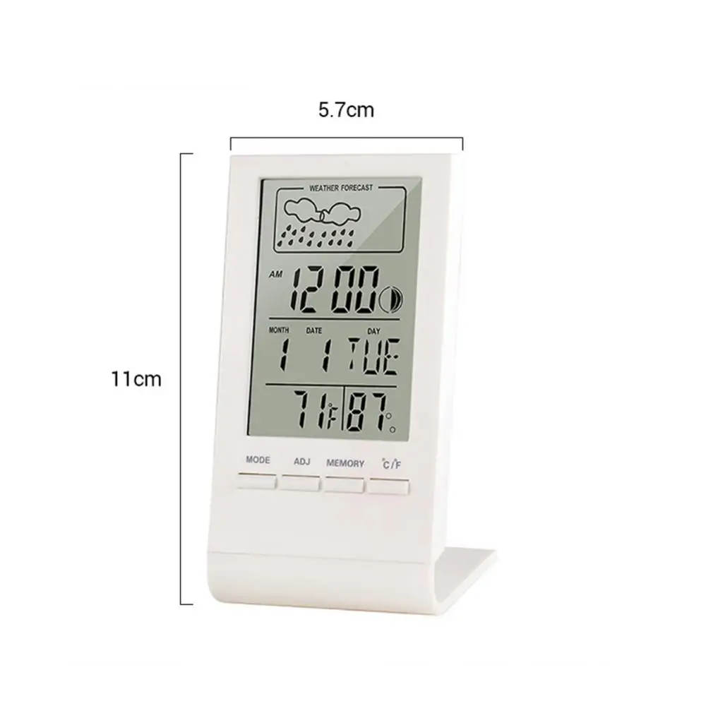 Electronic Digital Temperature Humidity Meter Thermometer Hygrometer Indoor Outdoor Weather Station Mini Clock