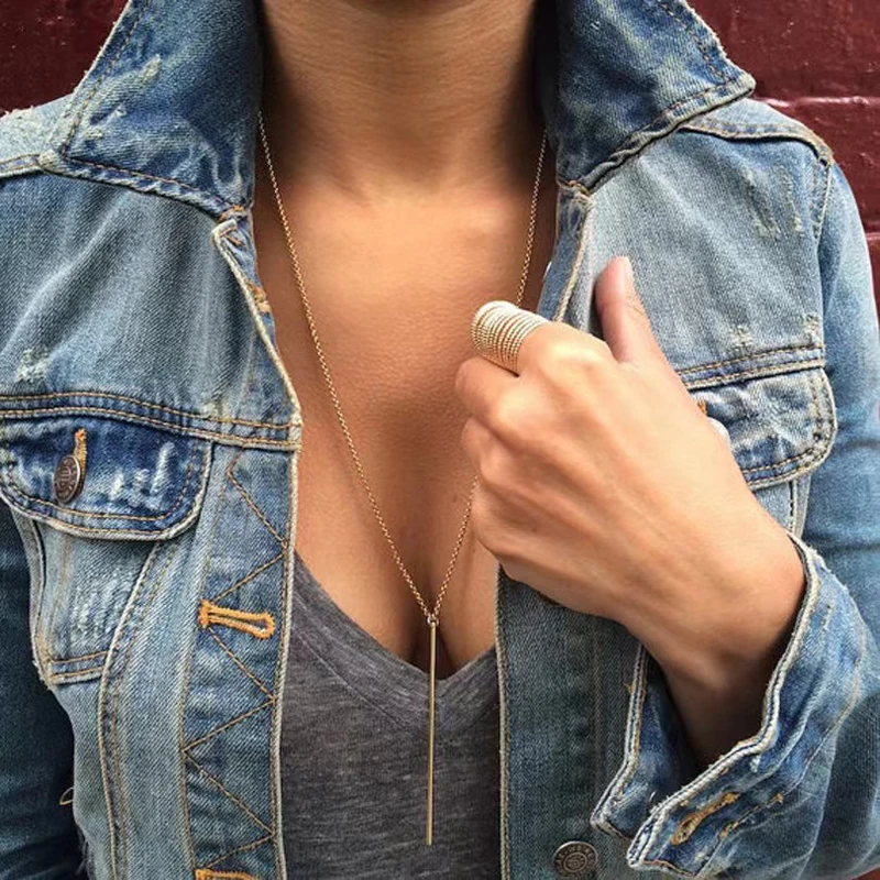 New 60cm Pure 925 Sterling Silver Long Necklace Curb O-Chain Choker pendant Bar Shaped Necklaces Women Girls Gift Fine Jewelry