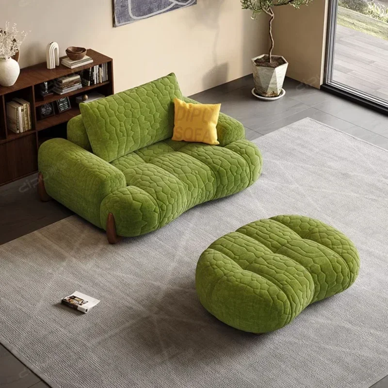 Living Room Sofas Household Modern Light Luxury Green Puff Couch Lazy Cotton Sofa Recliner Muebles Para El Hogar Home Furniture