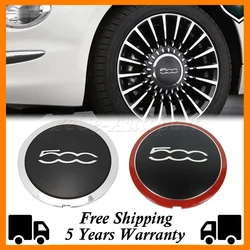 New 133mm Hubcap For Fiat 500 Wheels Centre Hub Caps 68078419AC 68078421AC 51884863 Silver/Red Dust Cover