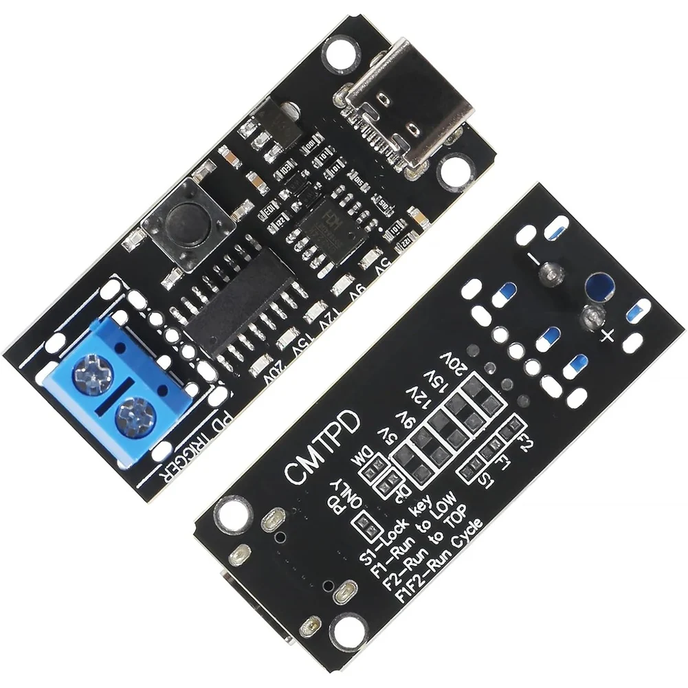 AAAE 2PCS 100W 5A USB-C Fast Charge USB-C PD QC DC 5V 9V 12V 15V 20V Adjustable Voltage Power Trigger Module Type-C Input