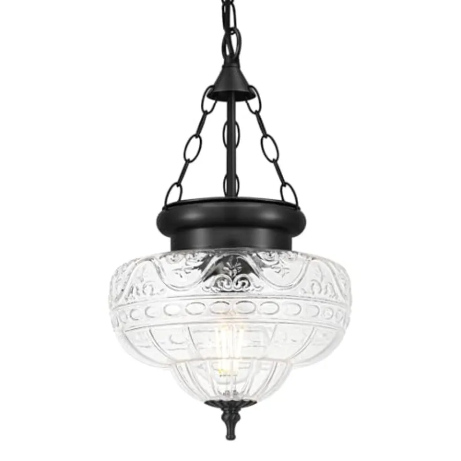Vintage Pendant Light, Matte Pendant Lights Kitchen Island with Unique Thickened Glass, Hanging Lighting Fixtures with Adjustab