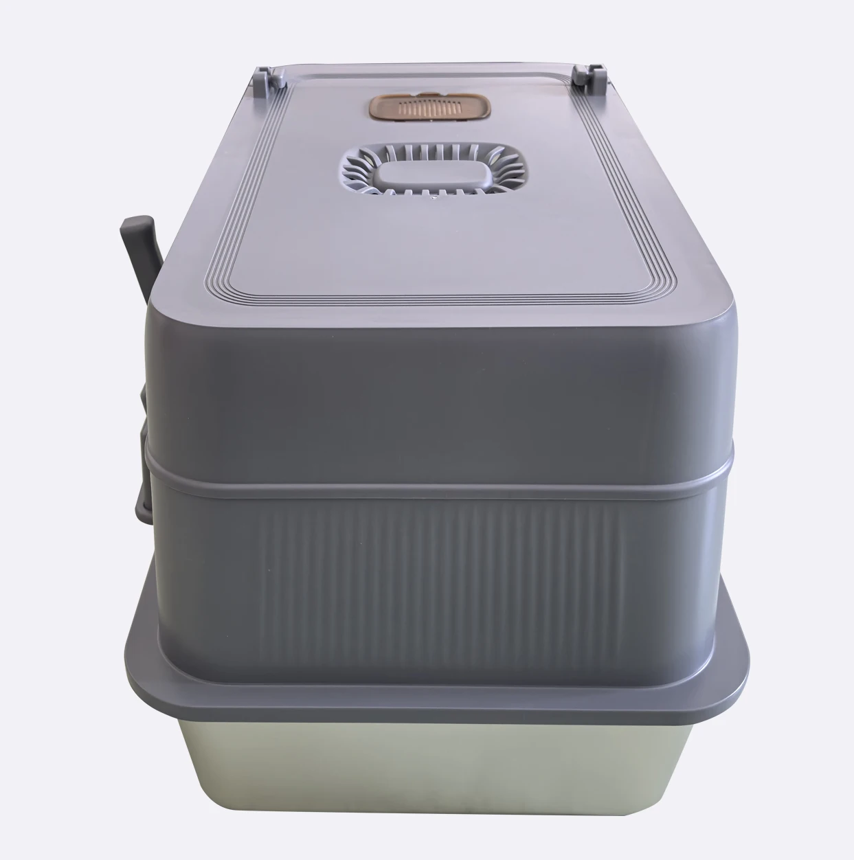 Stainless Steel Cat Litter Box with Lid, 3 in 1 Removable Litter Box for Big/Multiple Cats, High Sides Kitty Litter Pan