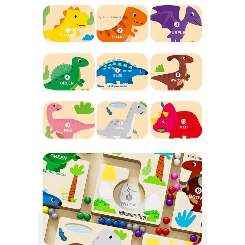 Magnetic Wooden Color And Number Maze Montessori Counting Game Board Puzzles Educational Cognition Toys For Preschoolers