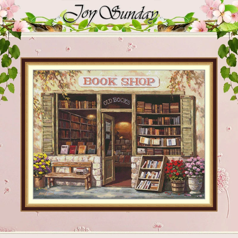 

Книжные магазины узоры набор для вышивки крестом DIY 11CT 14CT 16CT штампованный DMC набор для вышивки крестом вышивка рукоделие домашний декор