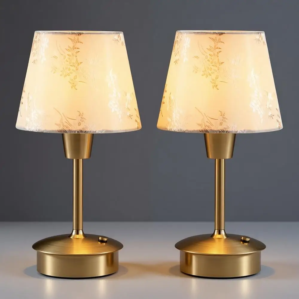 مصابيح طاولة لاسلكية، عبوتان، بطارية 5200 مللي أمبير في الساعة، قابلة للتعتيم باللمس، ضوء ليلي محمول لتناول الطعام، بجانب السرير، للاستخدام الخارجي