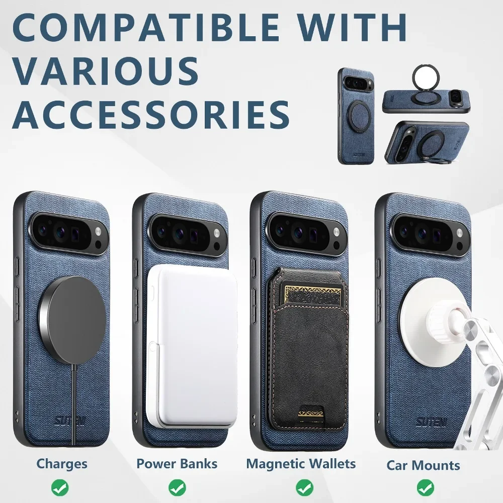 

Back Hide 360 ° Rotating Stand Phone Case for Google Pixel 10 Pro 9 XL/Pixel 7 8 Pro/8A 7A with Support Wireless Charging