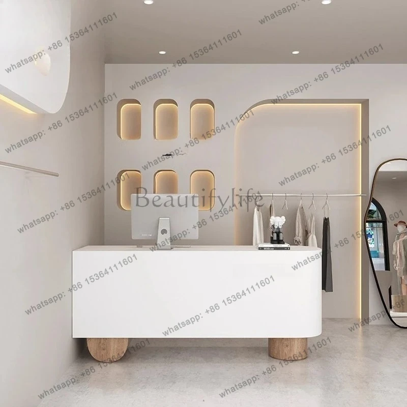 checkout page Bar counter Small company front desk Light luxury arc hotel reception desk