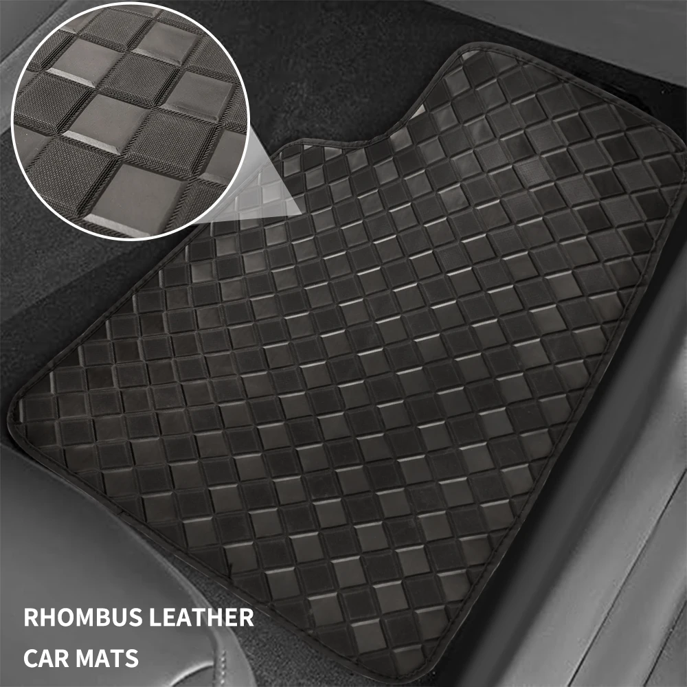 5pcs Diamond lattice PVC leath - Car Floor Mats Universal Waterproof Leather recension och pris