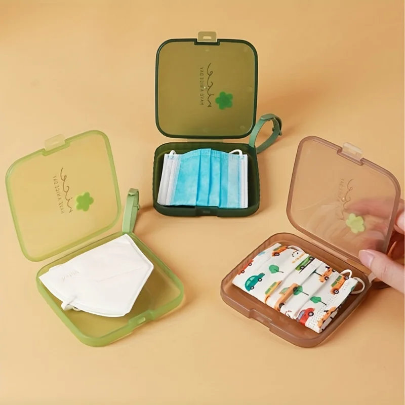 1 storage box, portable mask box, reusable, dustproof cover for storing accessories, bathroom accessories, cosmetics storage box
