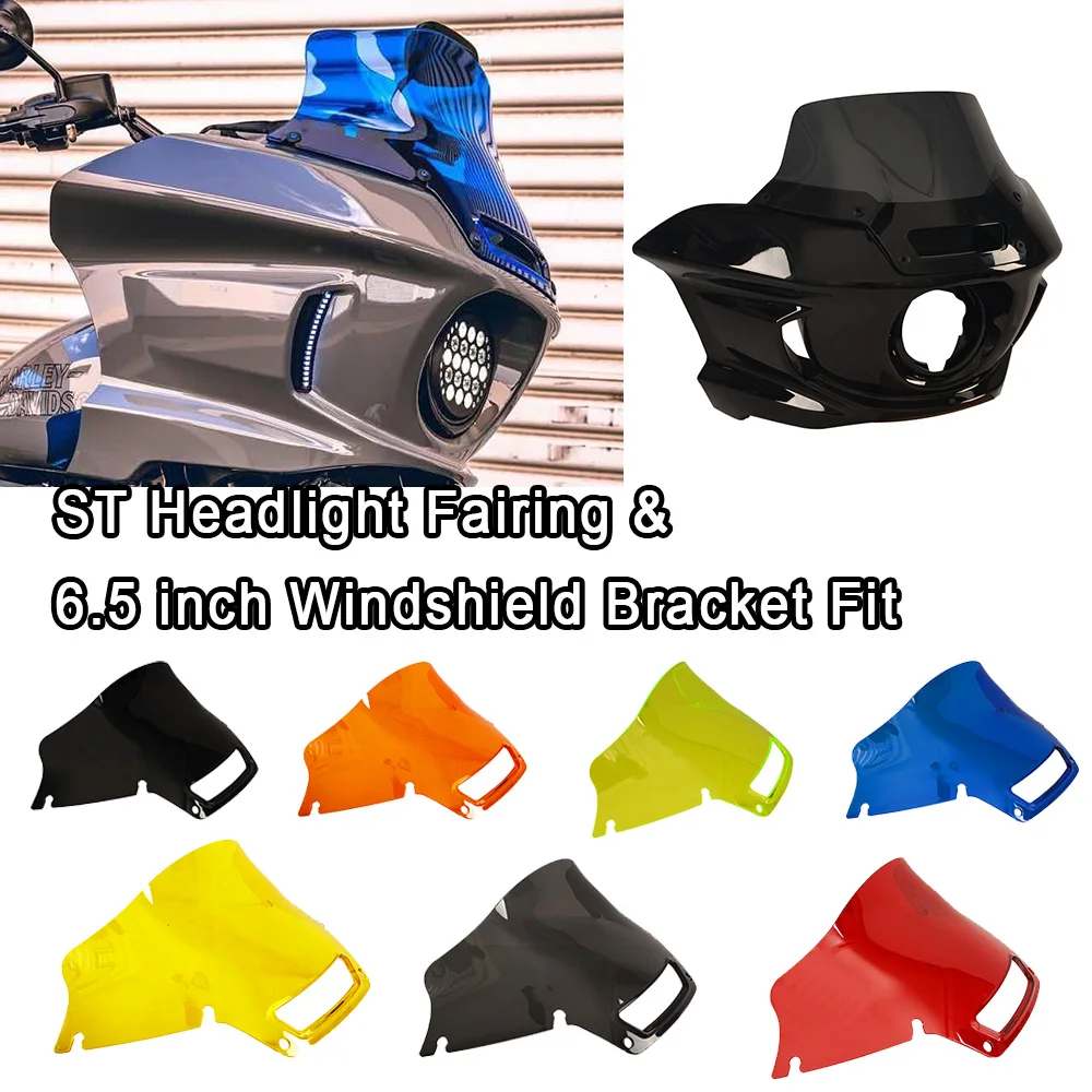

Motorcycle Headlight Fairing 6 inch Windshield Bracket Fit For Harley Davidson FLXR FXLRS 2018 UP