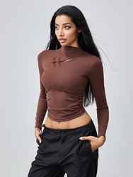 Women  Long Sleeve Yoga Shirt Running T-shirt Gym Top  Sports Crop Top  Fitness Clothes Female