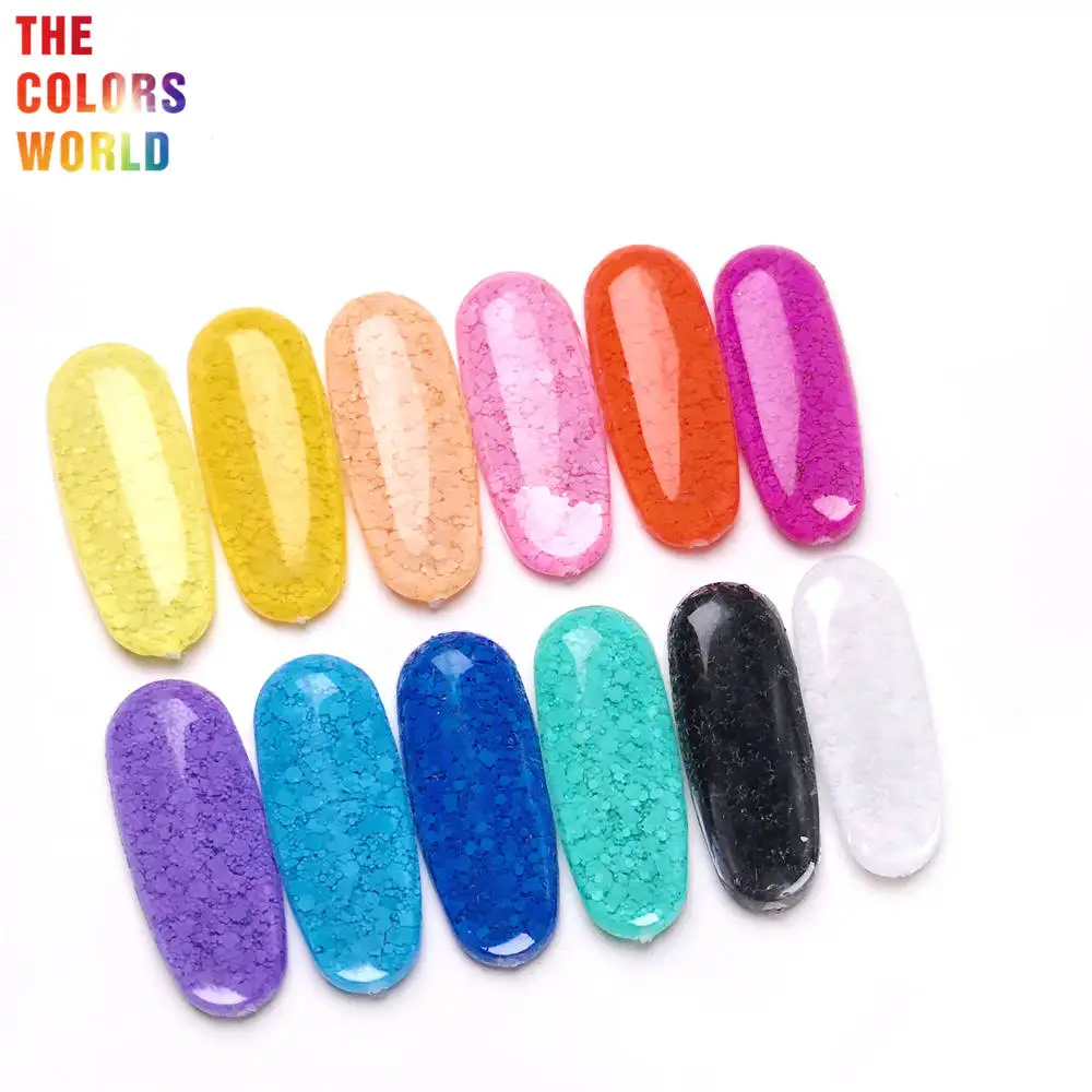 TCT-126 Solvent Resistant Matte Color Mix Shape Glitter For Nail Art Decoration Body Art FacePaint Manual DIY  Crafts Decoration