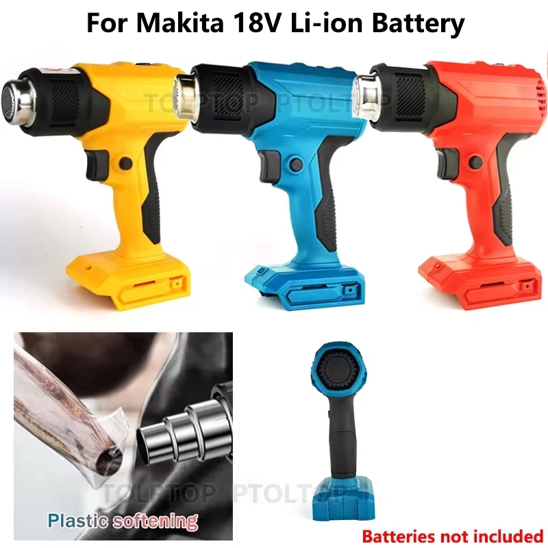 Portable Heat Gun For Makita 18V 20V Li-ion Battery Fast Heating Cordless Heat Gun with 4 Nozzles Attachments for Shrink Tubing