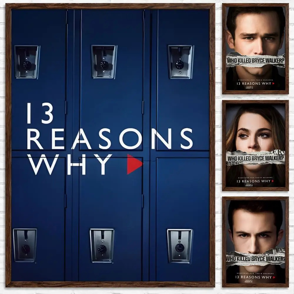 Teen Drama 13 Reasons Why Poster Self-adhesive Waterproof Paper Sticker Art Coffee House Bar Room Wall Decor