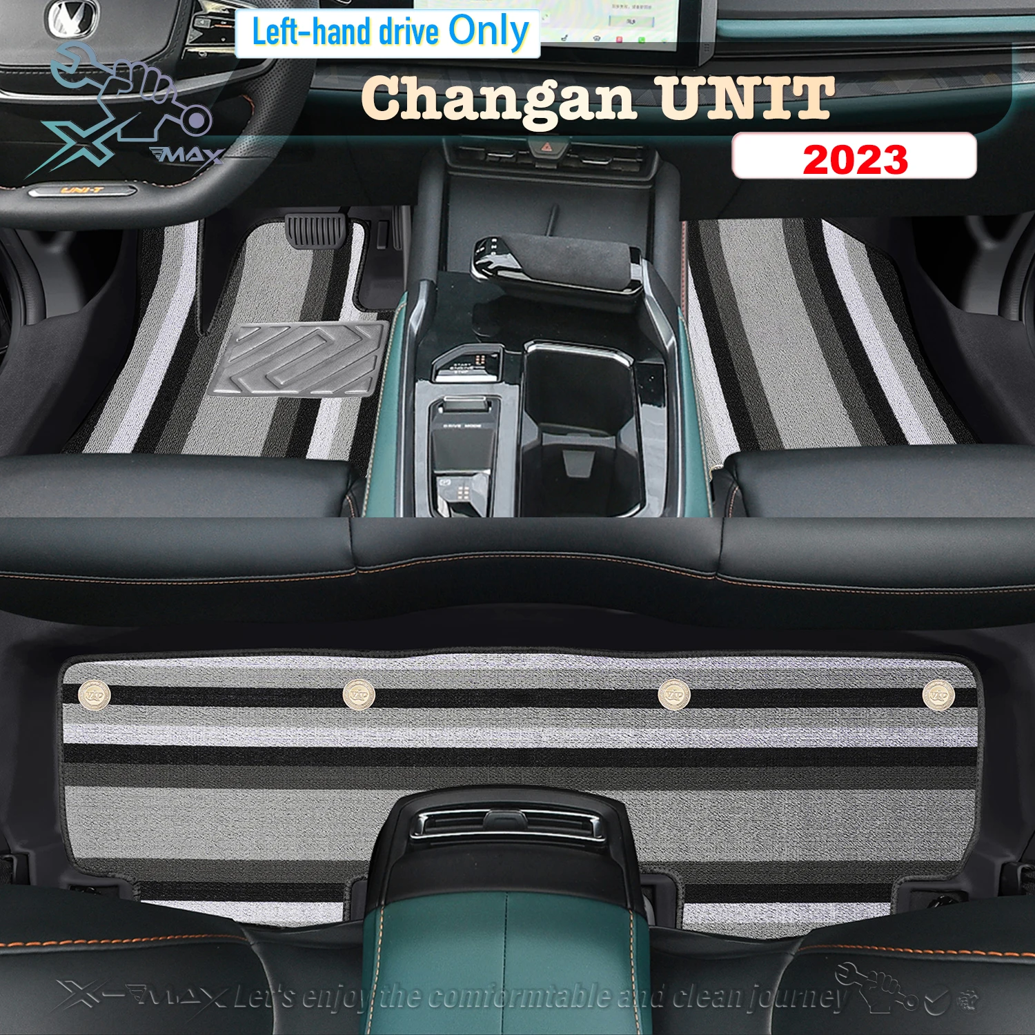 

Автомобильный напольный коврик с левым рулем для Changan UNIT UNI-T 2023, полноразмерный коврик для ног, автомобильный напольный коврик, напольный коврик, водонепроницаемый