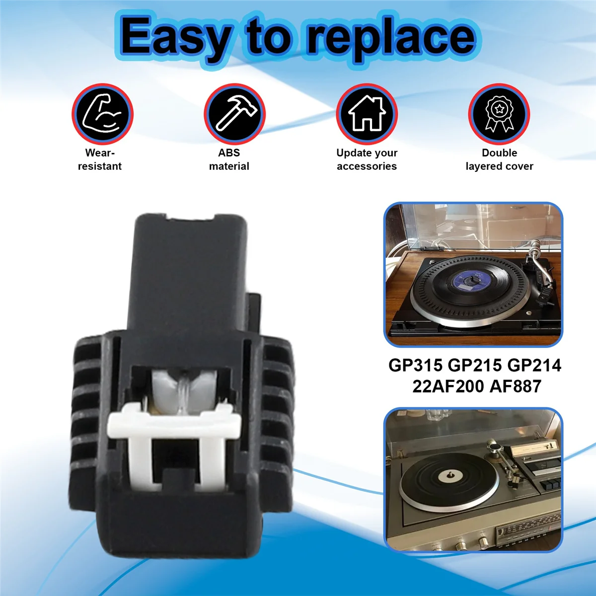 استبدال القلم إبرة لشركة فيليبس GP315 GP215 GP214 22AF200 AF887 LP مشغل تسجيلات من الفينيل الفونوغراف A002
