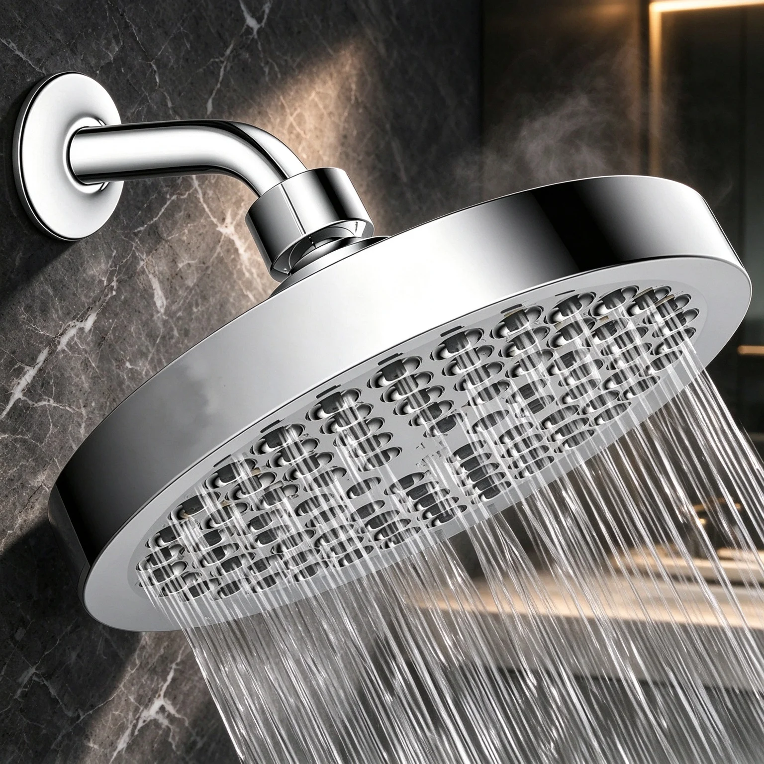 6 Inch Electroplated Pressurized Showerhead Top Small Overhead Shower Spray Set High Pressure Boost Durable Bathroom Accessory