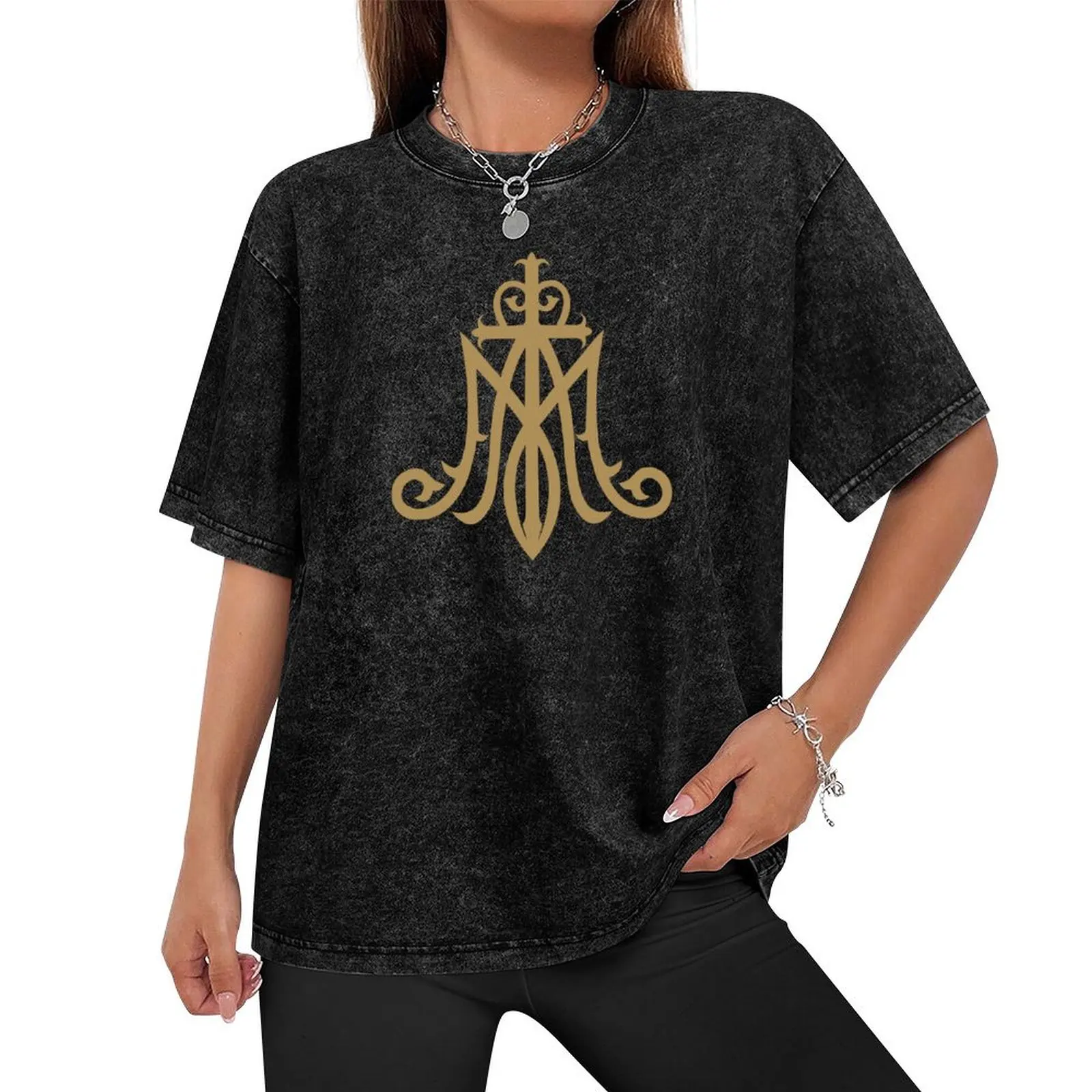 Virgin Mary Monogram Ave Maria T-Shirt sports fans custom t shirt graphic t shirt vintage men clothes