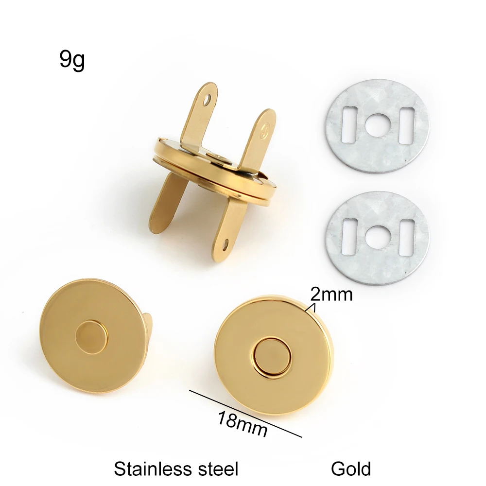 5/20/50PCS 18x2mm Stainless Steel Magnetic Snap Fasteners Clasps Buttons For Handbag Purse Garment Adsorption Buckle Accessories
