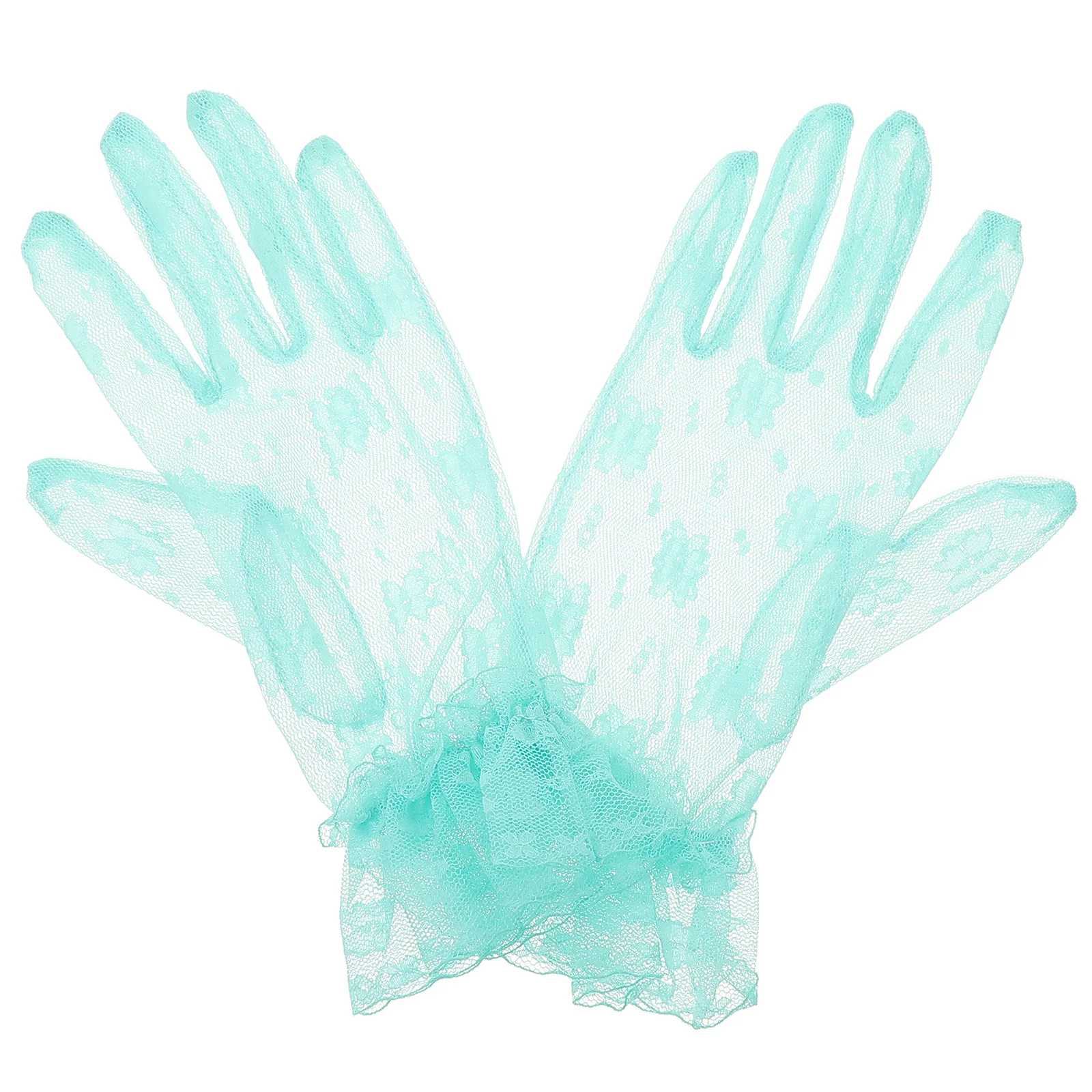 

1Pair Wedding Gloves Bridal Lace Mesh Short Floral Gloves Vintage Elegant Tea Party Prom Costume Accessories Wedding Glove