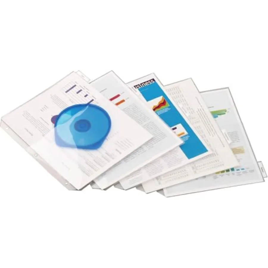 

Tops Plastic Binder Dividers w/ 5 Tabs and Pockets - Poly Index Dividers for 3 Ring Binder - Ideal for Organizing Documents, Ph