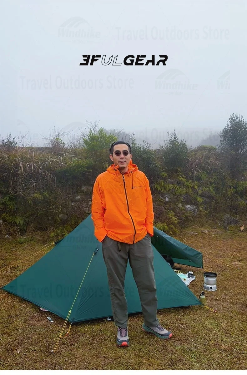 3F UL GEAR M/L Outdoor-Regenbekleidung, zweiteiliger Regenmantel und Regenhose aus Nylon zum Wandern, Radfahren, Offroad-Bergsteigen, regenfest – Detail 16