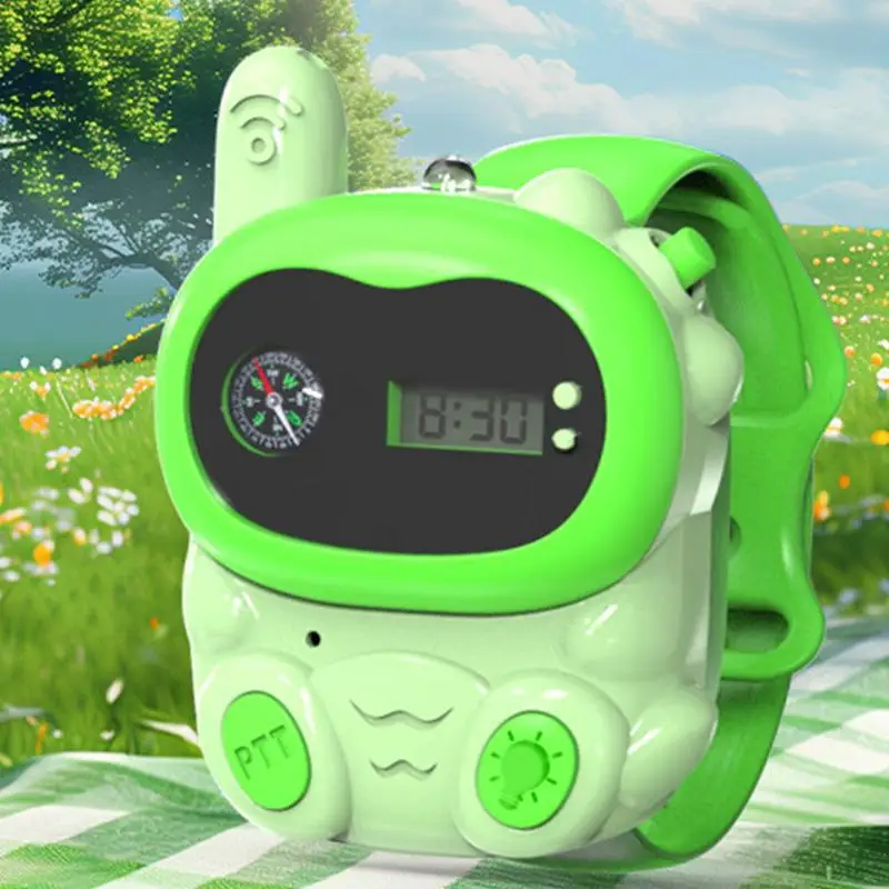 Watch Walkie Talkies For Kids 2X Cartoon Walkie-talkies For Kids With LED Lights Remote Call Phone With Clock And Compass