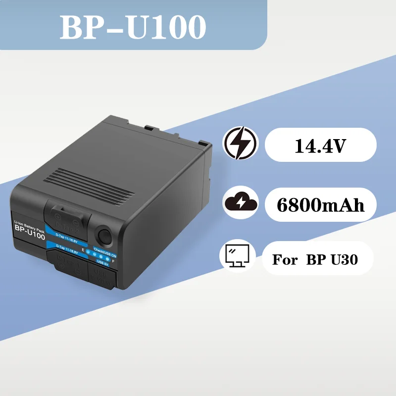 14.4V 6800mAh BP U100 Rechargeable Battery Dual D Tap USB Port Replacement For BP U30 BP U35 Video Camera