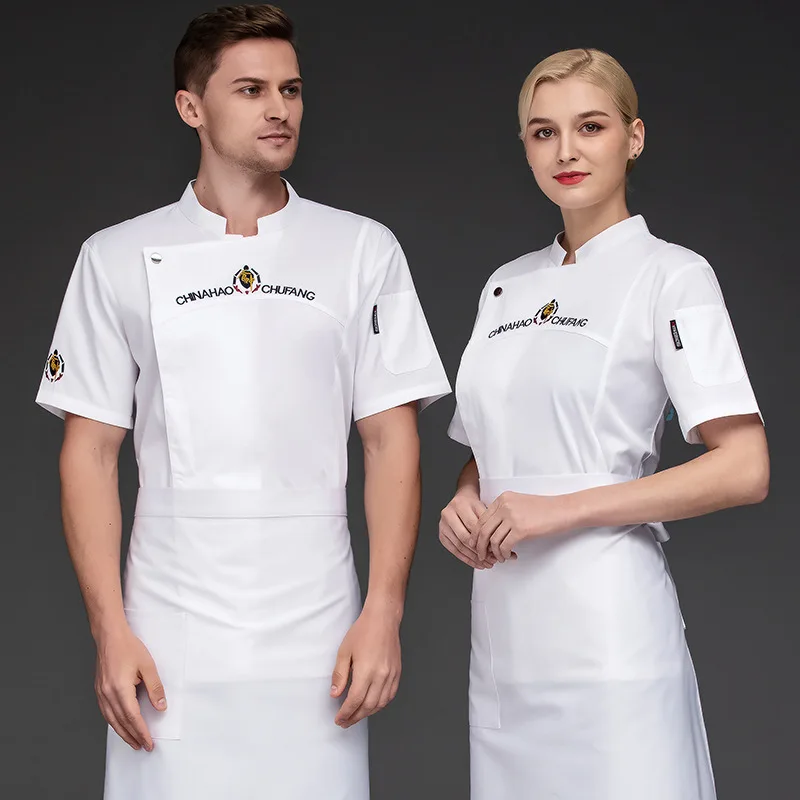 

Cake baking pastry chef workwear summer short-sleeve men's work uniform for hotel and restaurant kitchens, comfortable