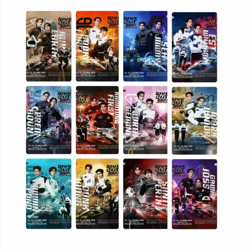 

12PC/SET No Repeat GMM TV LOVE OUT LOUD 2026 Heart Race Concert Earthmix Bounprem Double-sided 3 Inch 8.4*5.6cm Printing Cards