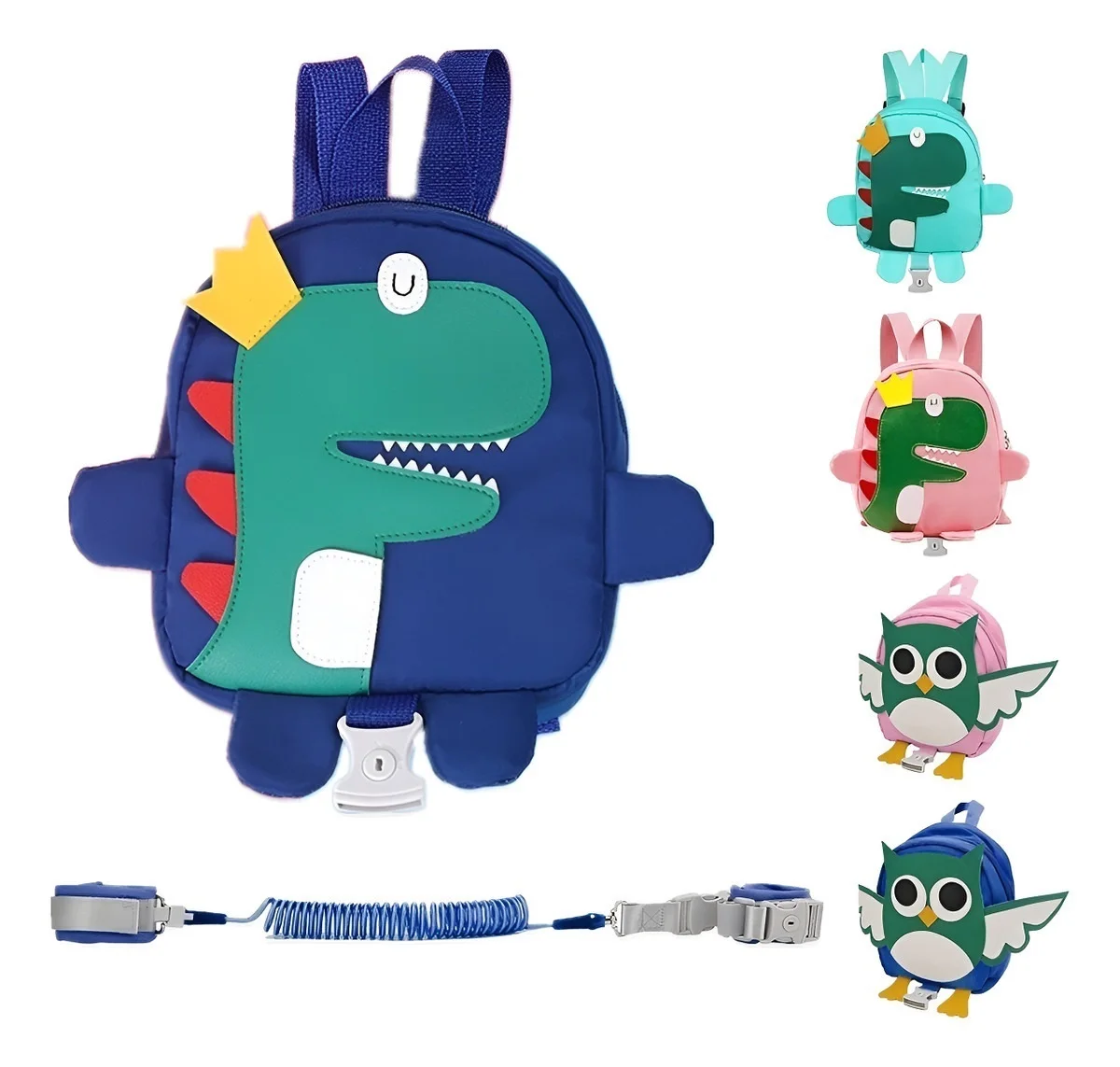 

Toddler Harness Baby Walking Safty Harness Anti Lost Wrist Link + Cute Dinosaur Backpack,Kids Walking Tether with Key Lock ﻿ ﻿