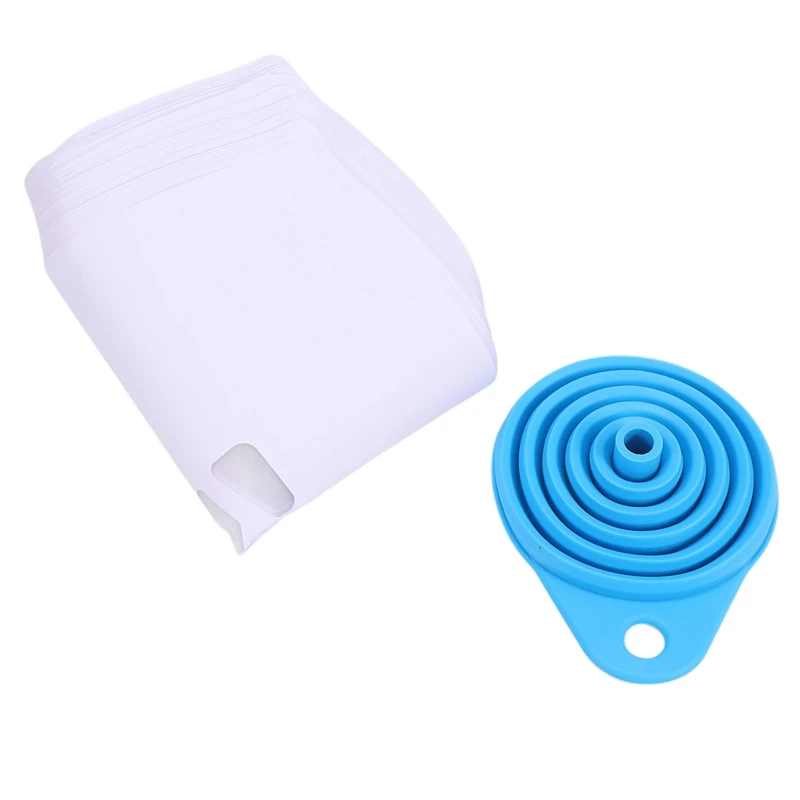 50 عبوة من مصافي الطلاء المخروطية 100 ميكرومتر مع قطعة واحدة من قمع السيليكون، فلتر طلاء 100 ميكرومتر مع نايلون ناعم-A69F