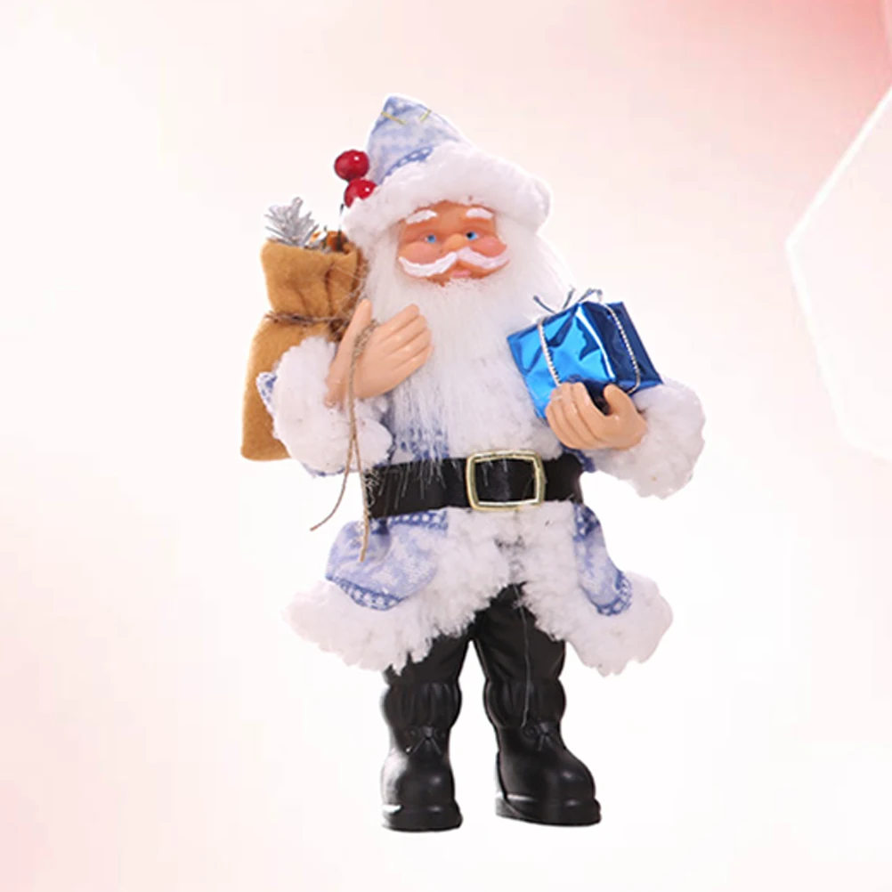

20x12cm Blue Rustic Santa Claus Resin Christmas Decoration Resin Santa Statue for Holiday Table Christmas Figurines